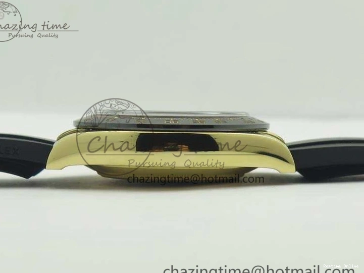 0109 Tailored Daytona 116518 LN YG ARF 1:1 Best Edition Black Dial On Rubber Strap A4130 Super Clone 3479